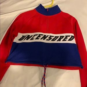 Red white and blue crop top